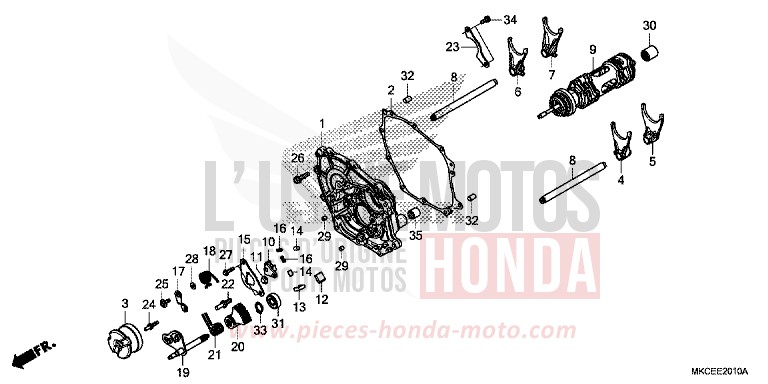 SHIFT DRUM/SHIFT FORK (DCT) for Gold Wing CANDY ARDENT RED (R367B) from 2019